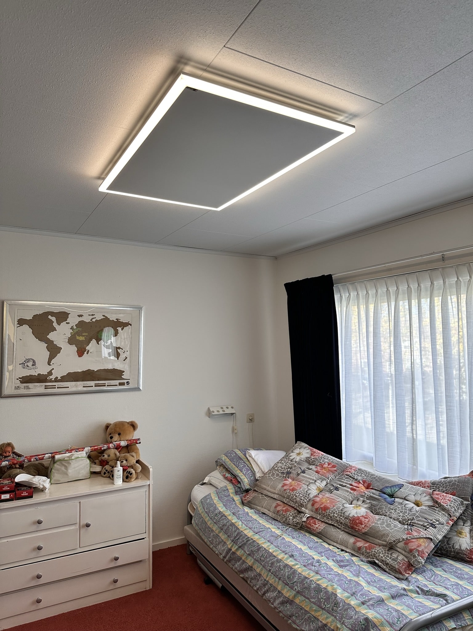 Infraroodverwarming plafond woning met licht